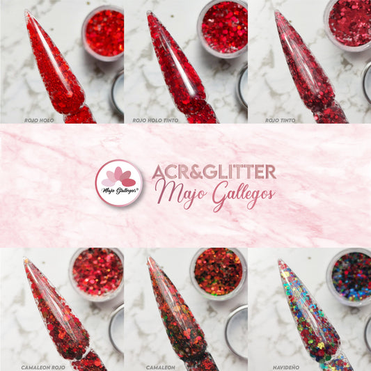 GAMA ACRIGLITTER ROJOS