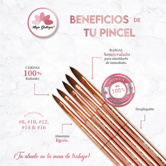 PINCEL KOLINSKY ROSE GOLD MAJO GALLEGOS